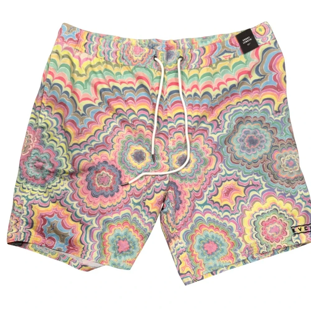 RVCA Board Shorts Mens XXL Pink Multi Psychedelic Mandala 17
